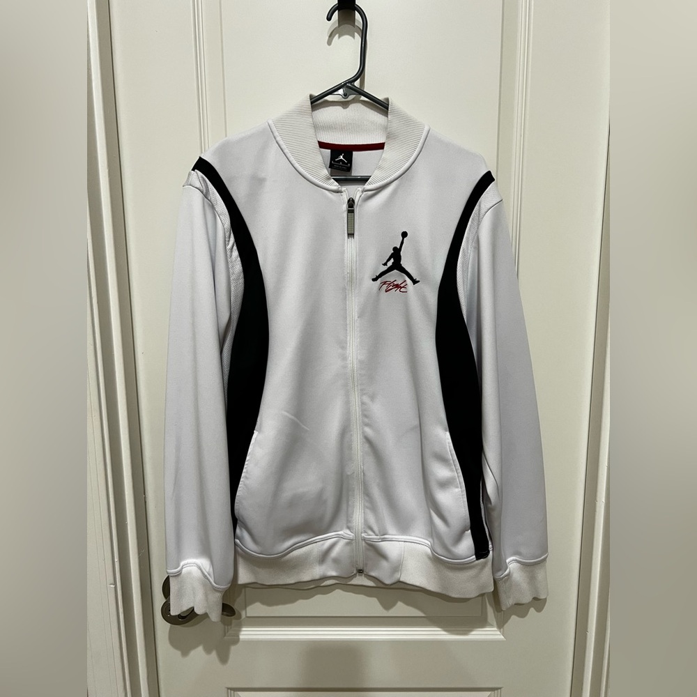 Jordan White and Black Zip-Up Jacket